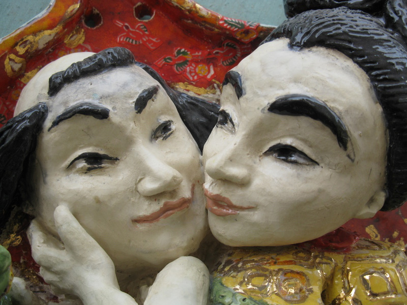 פסל קרמיקה, זוג יפני